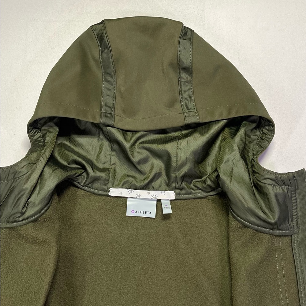 Athleta Verbier Full Zip Hooded Softshell Lined Jacket Forest Green - M - EUC! - Picture 5 of 7